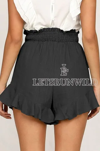 Vista 3 de LETSRUNWILD Minifalda para mujer, con volantes, de moda, de algodón, cintura alta, con vuelo, para el verano