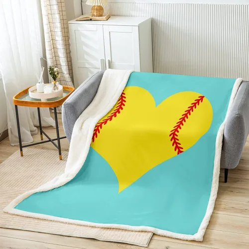 Vista 35 de Feelyou Football Throw Blanket Basketball Sports Soft Fleece Sherpa Cozy Fuzzy Plush Warm Soccer Ball Game Fuzzy Plush Throw Black Baseball Gaming