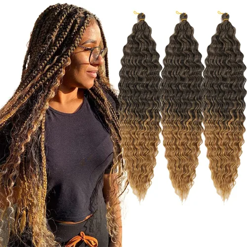 Vista 23 de 3 trenzas de ganchillo Passion Twist, cabello sintético preseparado para trenzar de 14 pulgadas, 3 paquetes de cabello trenzado pretrenzado