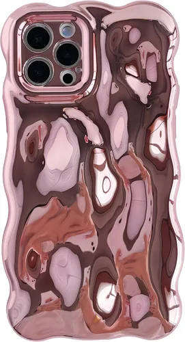 Vista 7 de Caseative Patrón de ondas onduladas de agua, color caramelo, suave, compatible con iPhone (azul, iPhone 12 Pro)
