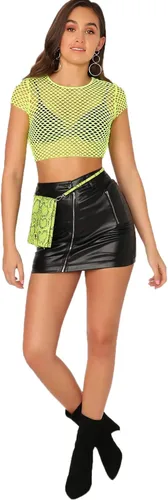 Vista 5 de SweatyRocks Blusa sexy de malla transparente de manga larga para mujer