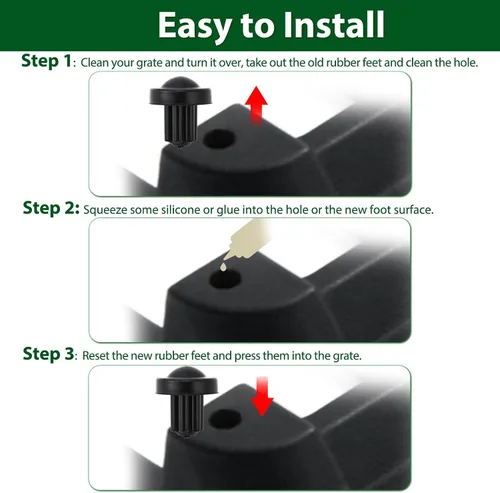 Vista 5 de 5304475129 Piezas de repuesto para patas de goma para estufas de gas Frigidaire, rejilla de estufa Frigidaire, patas de goma para estufas de gas
