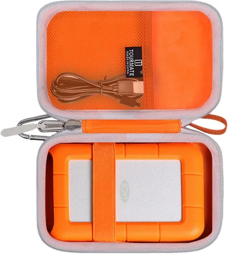 Vista 8 de Tourmate Estuche rígido compatible con LaCie Rugged Mini 1TB/ 2TB/ 4TB/ 5TB disco duro externo HDD portátil, estuche de viaje duro para Thunderbolt