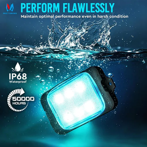 Vista 7 de MICTUNING C3 Luces de Roca RGBW Extensibles - 4 Módulos de Luces de Neón Multicolor para Bajos con Aplicación Bluetooth y Caja de Control