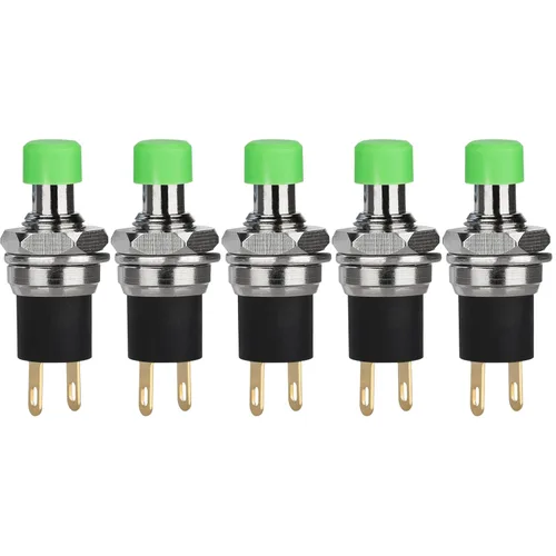 Vista 12 de 5 piezas de interruptor de botón de presión de tipo de cierre automático SPST Dash ON/Off azul AC 250V/3A