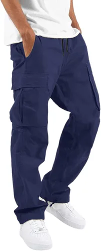 Vista 4 de EELHOE Baggy Cargo Pants for Men Ripstop Relaxed Fit Lightweight Trousers Work Outdoor Hiking Bottom Pant with Multi Pockets