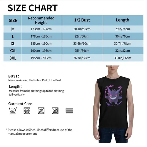 Vista 7 de DPFHL Gengar Tank Tops Mens T-Shirt Sleeveless Shirt