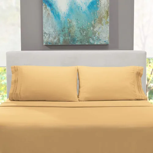 Vista 5 de Hearth & Harbor Sábanas tamaño King – Juego de sábanas de 4 piezas, sábanas de lujo de doble cepillado para hotel, sábanas y fundas de almohada