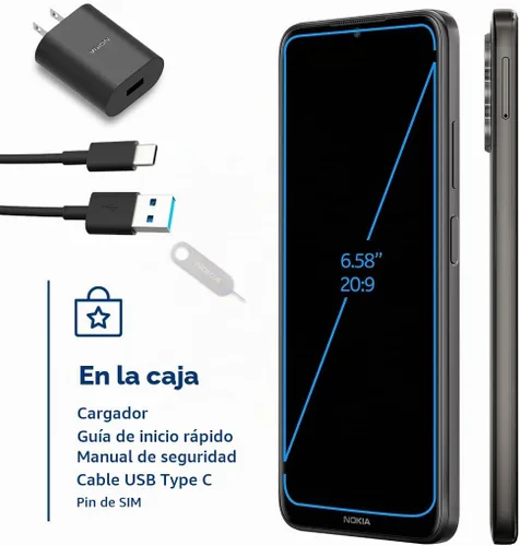 Vista 6 de Nokia G400 5G Verizon, AT&T, T-Mobile Android 12 Smartphone desbloqueado Batería de 3 días Versión de EE. UU. 4/64 GB Pantalla de 6.58