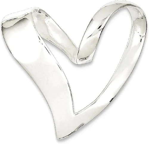 Vista 9 de Collar con dije de corazón de plata de ley 925 joyería fina omega para mujer regalos para ella