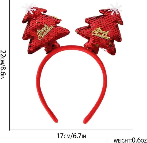 Vista 9 de GALEPICK Juego de diadema de Navidad para fiesta feliz un paquete de 12 decoraciones navideñas más populares para fiestas de Navidad, incluyendo