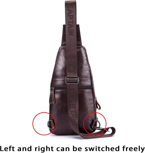 Vista 118 de LUKZIJAES Bolso bandolera de cuero genuino para hombre