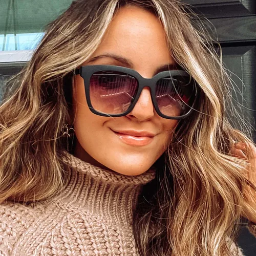 Vista 7 de DIFF Gafas de sol cuadradas ligeras de gran tamaño para mujer, Hailey
