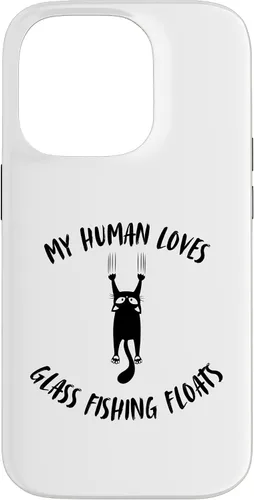 Vista 17 de iPhone 16 My Human Loves Glass Fishing Floats - Cat Parent Hobby Lover Case