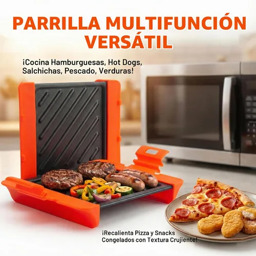 Vista 5 de MACONEE Sandwichera para microondas y prensa panini, sartén antiadherente para microondas y placa para verduras para queso crujiente a la parrilla