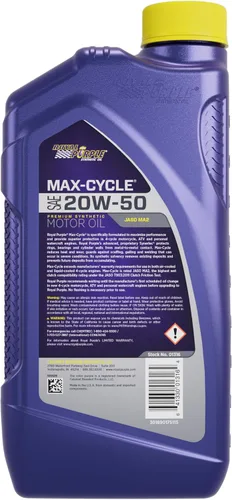 Vista 2 de Royal Purple Aceite de motor para motocicleta y ATV de ciclo máximo 20W-50 (caja 8 botellas)