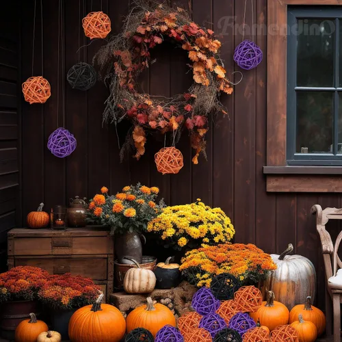 Vista 4 de Framendino, Paquete de 24 bolas de ratán de Halloween de 2 pulgadas, adornos de jarrón de bola de mimbre