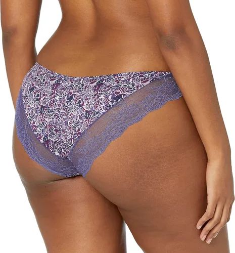 Vista 2 de Maidenform Bragas Comfort Devotion con parte trasera con encaje tipo tanga para mujer Batik Blossoms Print/Timeless Purple