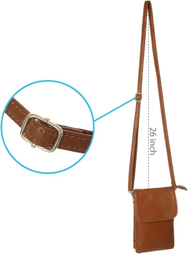 Vista 6 de MINICAT - Bolso cruzado para mujer pequeño bolsillos espaciosos para celular bolsa de mano para mujer