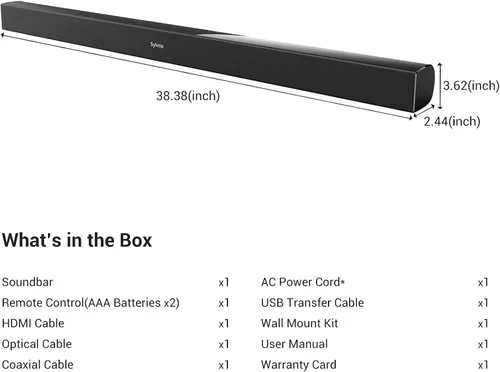 Vista 8 de SYLVOX Elf S2 Barra de sonido, barra de sonido Bluetooth para TV IP65 impermeable, altavoz de TV de 60 W con sonido envolvente 3D, modo