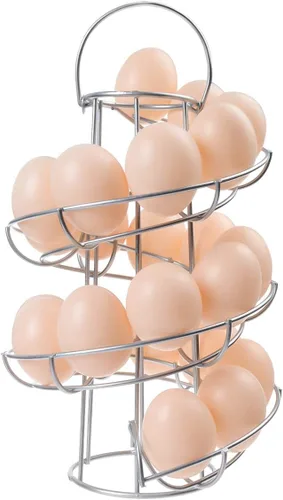 Vista 8 de Egg Skelter - Estante dispensador en espiral moderno de lujo, organizador de almacenamiento de huevos de gallina, cesta para encimera de cocina