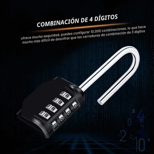 Vista 4 de Diyife Paquete de 3 candados de combinación de grillete de 2.6 pulgadas