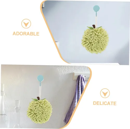 Vista 3 de 2pcs Chenille Hand Towels Fuzzy Super Absorbent and Quick Drying for Bathroom and Kitchen Cute Hanging Design for Easy Storage and Versatile Use