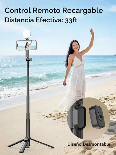 Vista 8 de USKEYVISION Trípode magnético de 69" para iPhone con luz magnética (MPT-04)