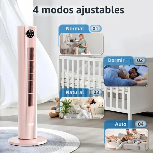 Vista 4 de Antarctic Star Ventilador de Torre Portátil Ventiladores de Piso Oscilante 85° Ventilador Silencioso de Enfriamiento Temporizador 12H Control Remoto