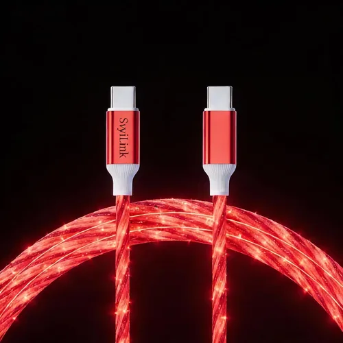 Vista 22 de Cable USB PD cargador rápido iluminado (USB 4 en 1 azul), soporta transferencia de datos, se puede utilizar como luz nocturna, longitud del cable