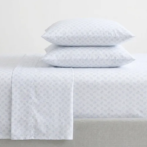 Vista 19 de Nautica - Sábanas, juego de ropa de cama de percal de algodón con funda de almohada a juego, vigorizante y fresco, bolsillo profundo