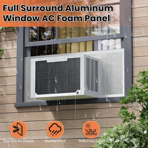 Vista 9 de GCGOODS Panel de sellado de CA para ventana de 46 x 17 pulgadas, panel de espuma de aire acondicionado de ventana con aislamiento envolvente