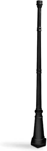 Vista 6 de Gama Sonic Poste de lámpara universal para exteriores para luces solares, poste de aluminio fundido negro de 60 pulgadas con ancla EZ para montaje