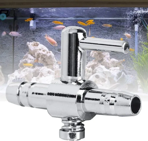 Vista 5 de Fydun 10 válvulas de control de aire de acero inoxidable, accesorios de ajuste de flujo de aire de acuario, entrada de compresión de 1/4 pulgadas