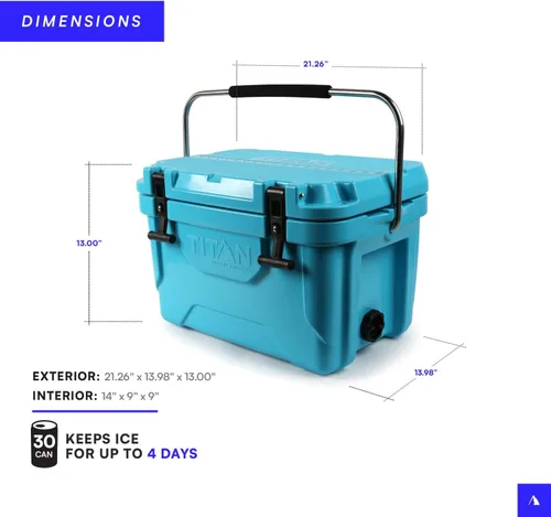 Vista 6 de Titan Hard Ice Chest Cooler Roto Cooler con protección Microban y aislamiento de congelación profunda