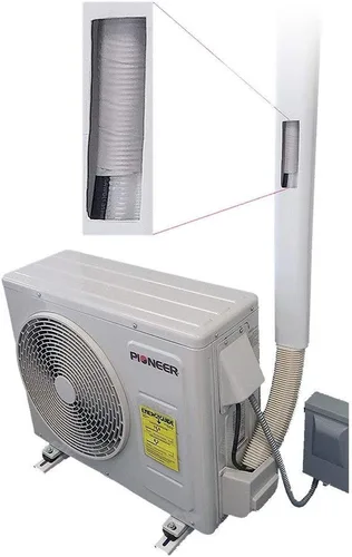 Vista 9 de Pioneer Kit decorativo de cubierta de línea ancha de PVC para mini aire acondicionado split y bombas de calor