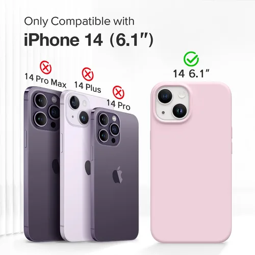 Vista 2 de GONEZ Funda magnética para iPhone 13 y iPhone 14, compatible con MagSafe, forro de microfibra antiarañazos y protector de pantalla, funda de Rosa