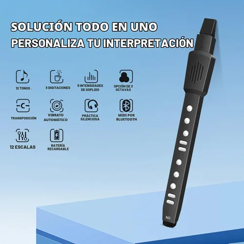 Vista 3 de EX Instrumento de viento digital eléctrico, saxofón eléctrico, con 12 tonos, 3 modos de digitación, rango de 3 octavas, vibrato automático y Negro