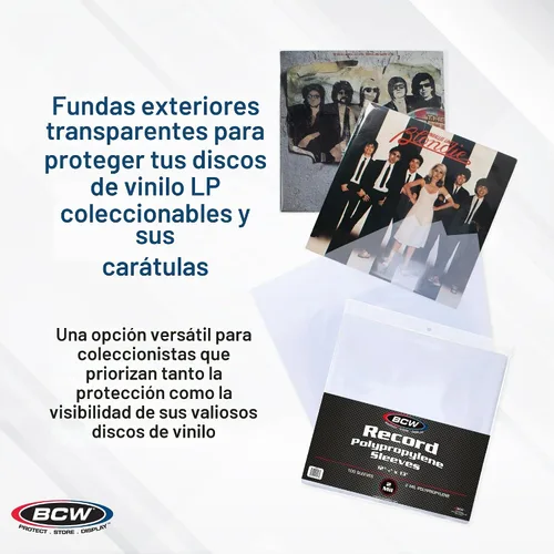 Vista 2 de BCW Fundas para discos de vinilo de 12 pulgadas, polipropileno de 2 mil