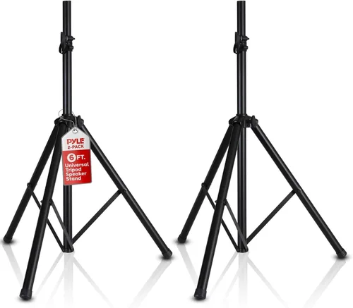 Vista 8 de Pyle Soporte universal para altavoz con montaje de trípode de alta resistencia y altura ajustable de 40" a 71", inserto compatible de 35mm