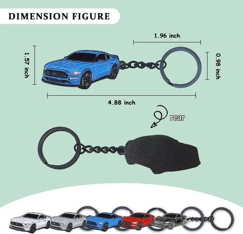 Vista 2 de Llavero para Ford Mustang,Para Ford Mustang Accesorios 2015-2020,Llavero de metal