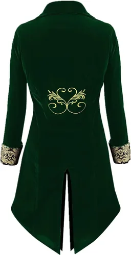 Vista 3 de Apocrypha Chaqueta medieval steampunk para hombre, chaqueta de príncipe victoriano