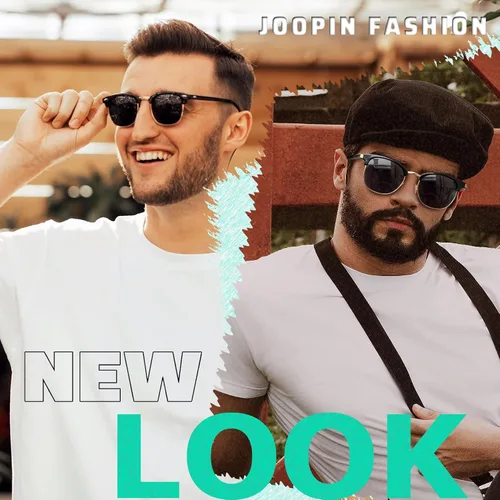 Vista 2 de Joopin - Gafas de sol vintage con marco medio, polarizadas, protección UV, estilo cejas, para mujer y hombre