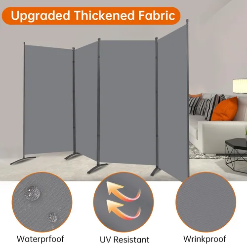 Vista 2 de Divisor de habitación de 6 pies de pantallas plegables de privacidad, 4 paneles divisores de habitación con diseño independiente, divisor de pared