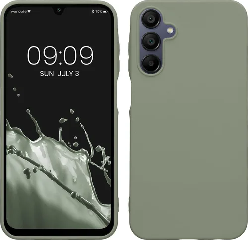 Vista 245 de kwmobile Funda compatible con Samsung Galaxy A12 - Funda protectora de silicona TPU suave y delgada - Azul Báltico