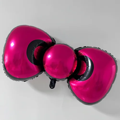 Vista 2 de 3 globos de lazo rosa Kitt.y Hello de 38 pulgadas, decoraciones de baby shower para niñas/decoraciones de cumpleaños de coqueta para niñas/globos
