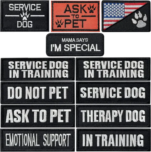 Vista 7 de 10 Piezas de Emblema de Servicio para Perros K9 "Por Favor No Me Acaricien" en Entrenamiento Sin Tocar Insignia Completa Bordada para Arnés de 1.