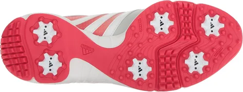 Vista 4 de adidas Zapatos de golf W Tech Response para mujer, Gris claro blanco rosa