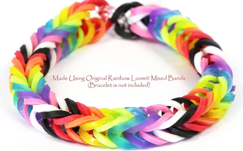 Vista 2 de Rainbow Loom Mega Lot! Bandas mixtas de 1800 unidades (amarillo, verde, blanco, morado, turquesa, rojo, negro) - Bandas elásticas