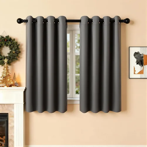 Vista 95 de Cortinas de oscurecimiento de habitación de 45 pulgadas de largo para dormitorio y sala de estar, cortinas térmicas aislantes con ojales